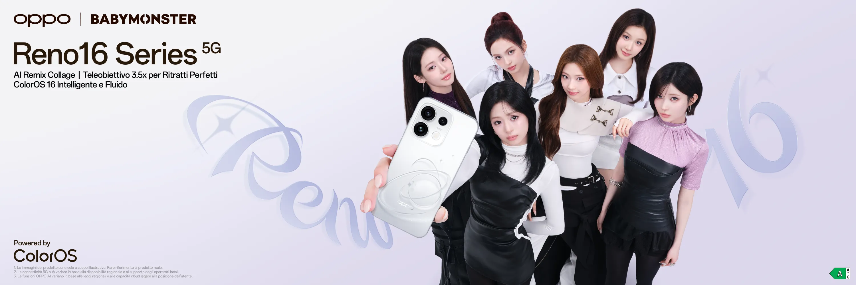 OPPO Reno16 Series 5G x BABYMONSTER: AI Remix Collage, obiettivo 3,5x per ritratti perfetti