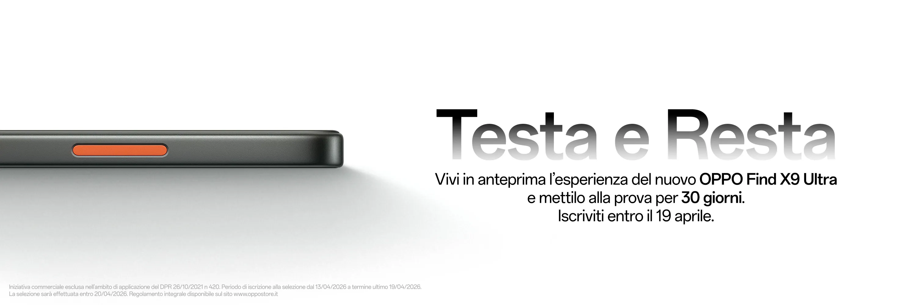 Testa e resta Find X9 Ultra