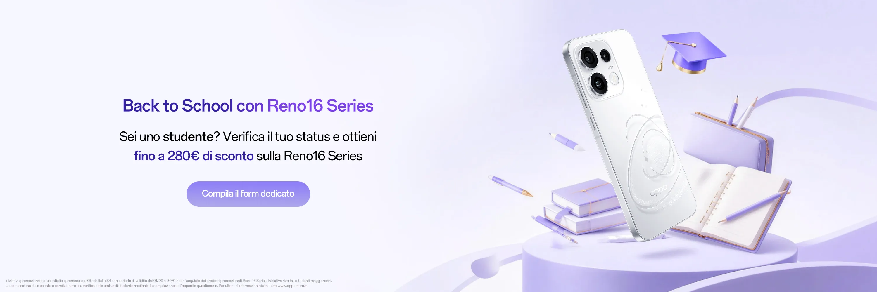 OPPO Store voucher studenti back to school Reno16 Series