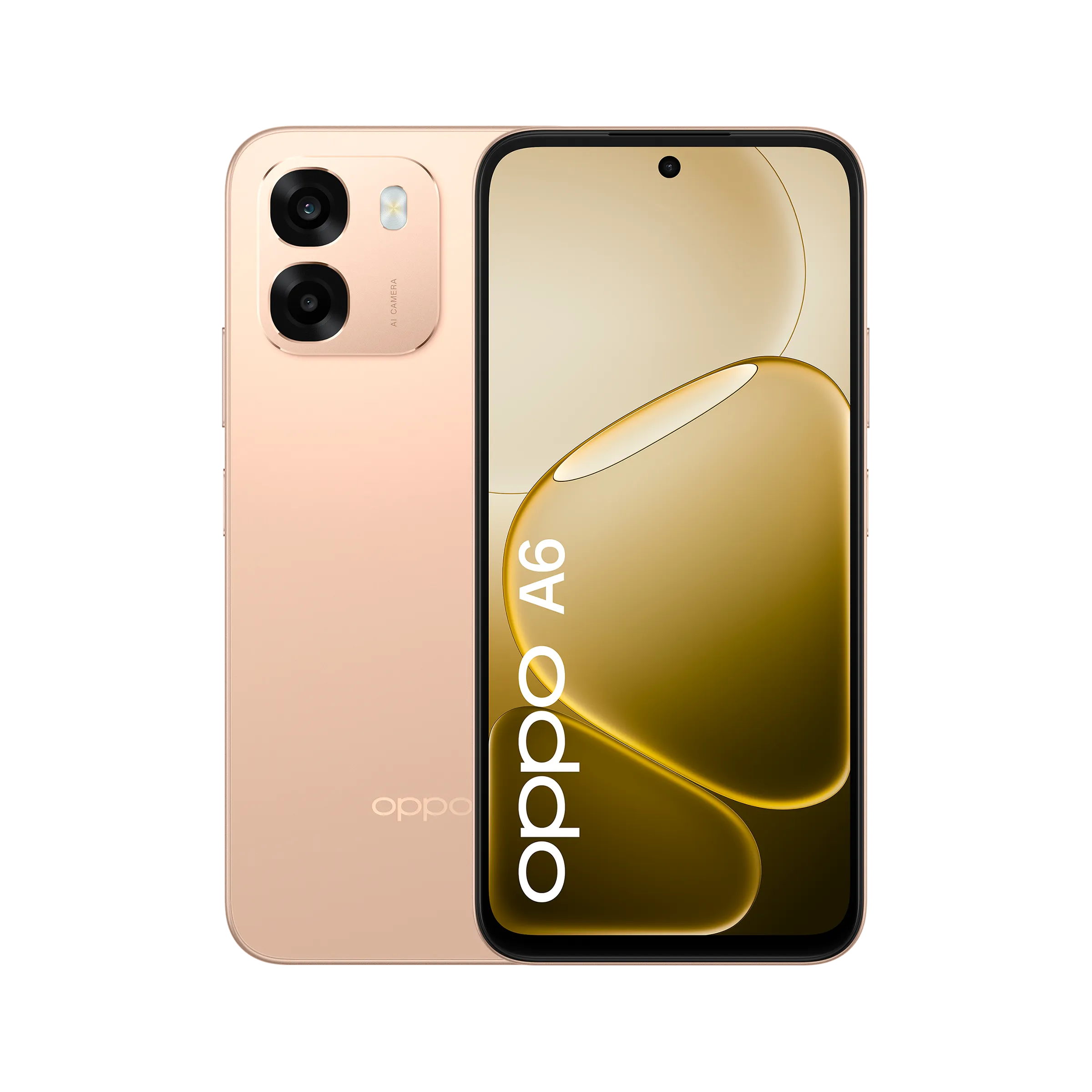 Vista frontale OPPO A6 4G Aurora Gold