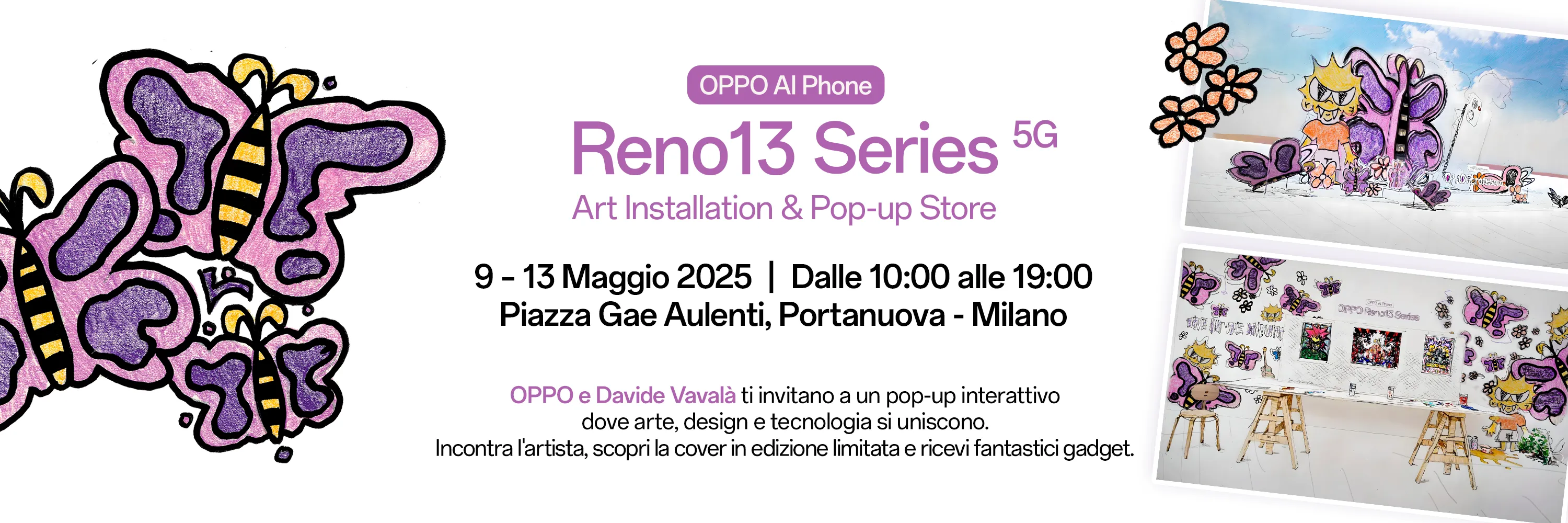 Dal 9 al 13 Maggio 2025: Installazione artistica e Pop-up Store dedicata a Reno13 Series a Milano Piazza Gae Aulenti