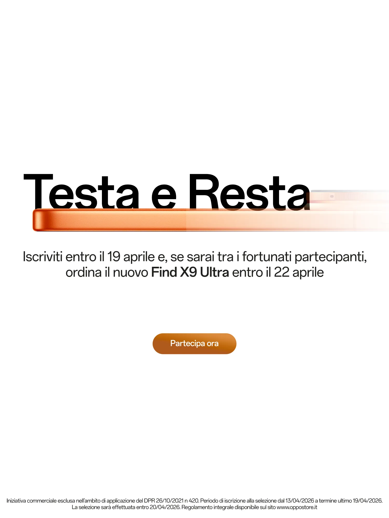 Testa e resta Find X9 Ultra