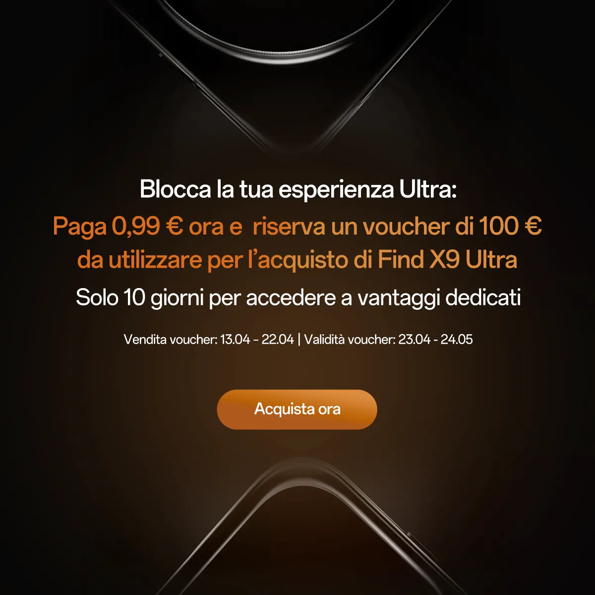 Banner Sblocca Vantaggi OPPO Find X9 Ultra, voucher 100€
