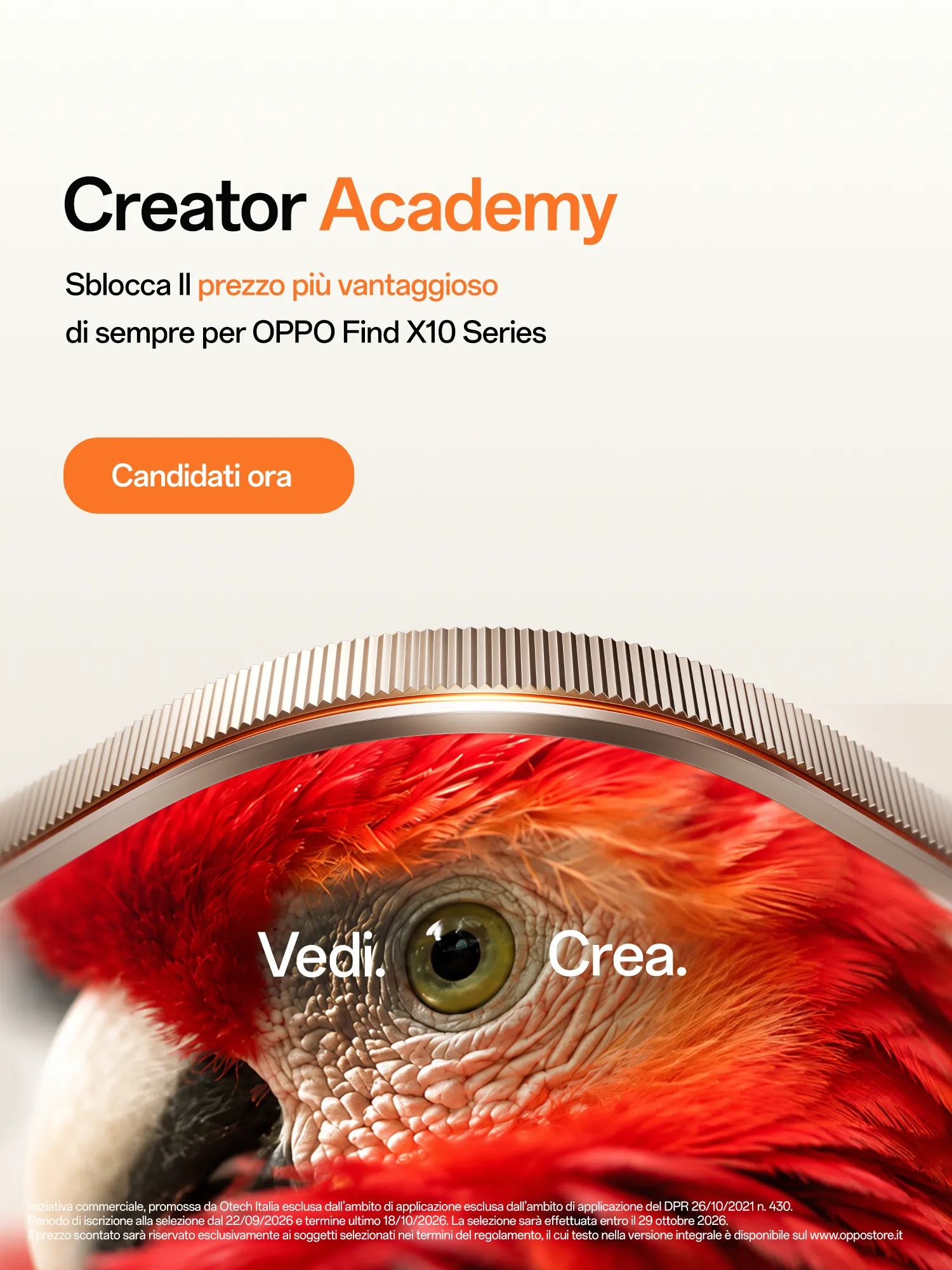 Creator Academy Find X10 - candidati ora