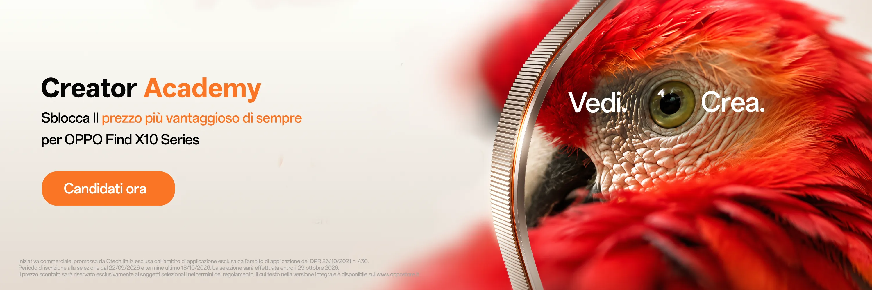 Creator Academy Find X10 - candidati ora
