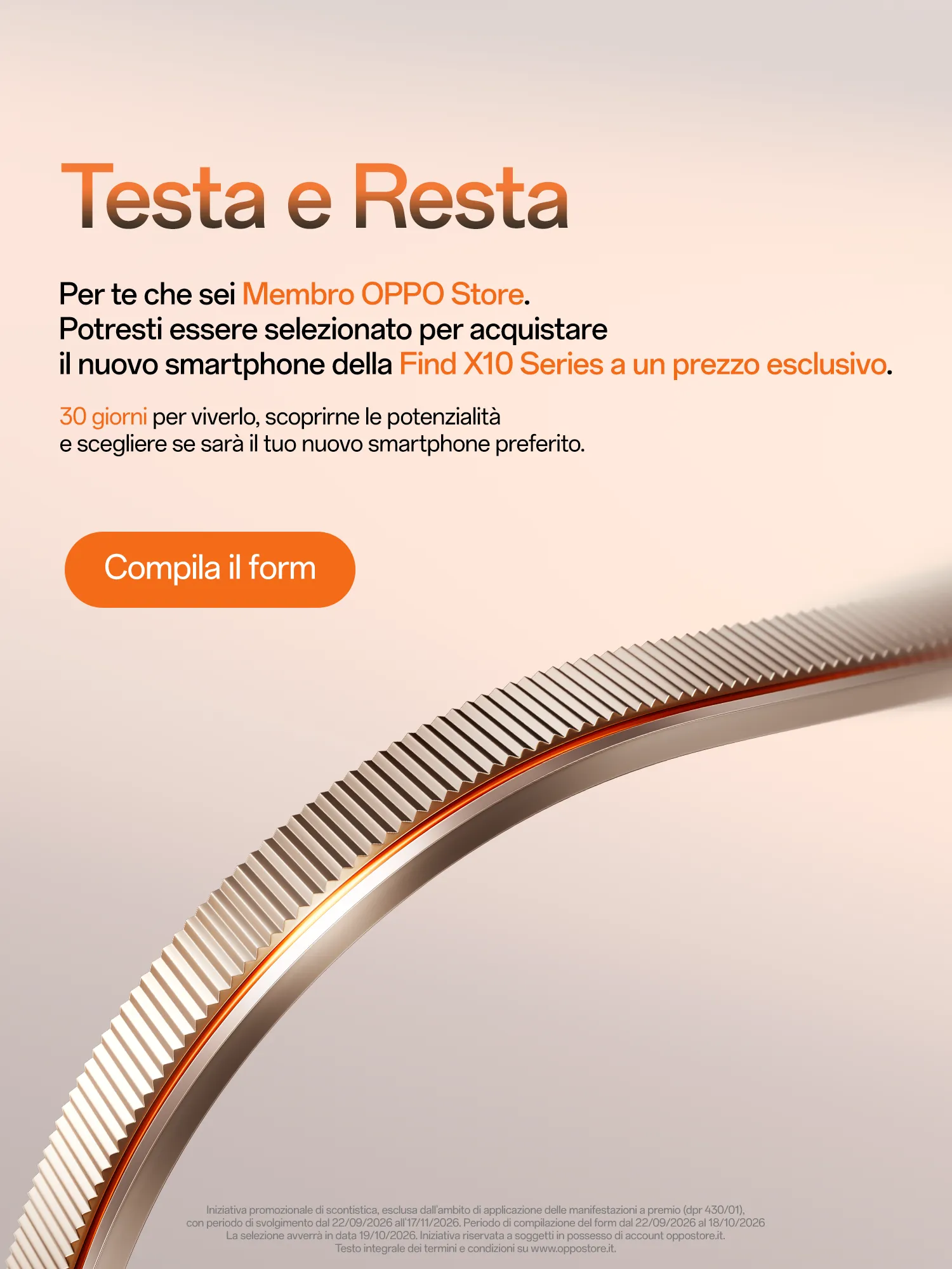 Testa e Resta Find X10 - 30 giorni di prova