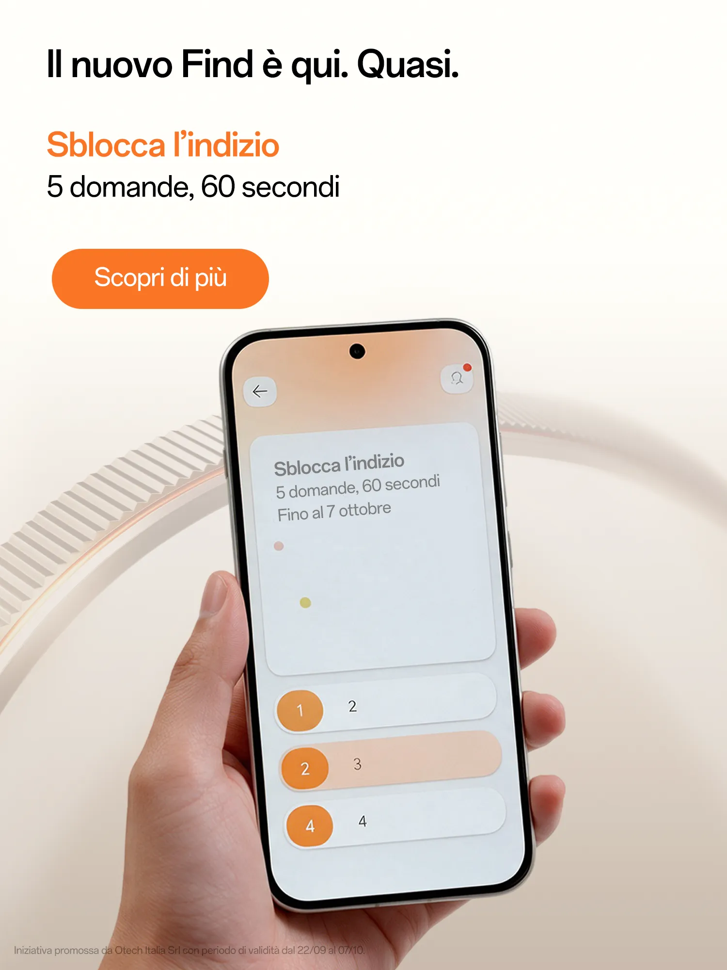 Sblocca l'indizio Find X10 - quiz 5 domande