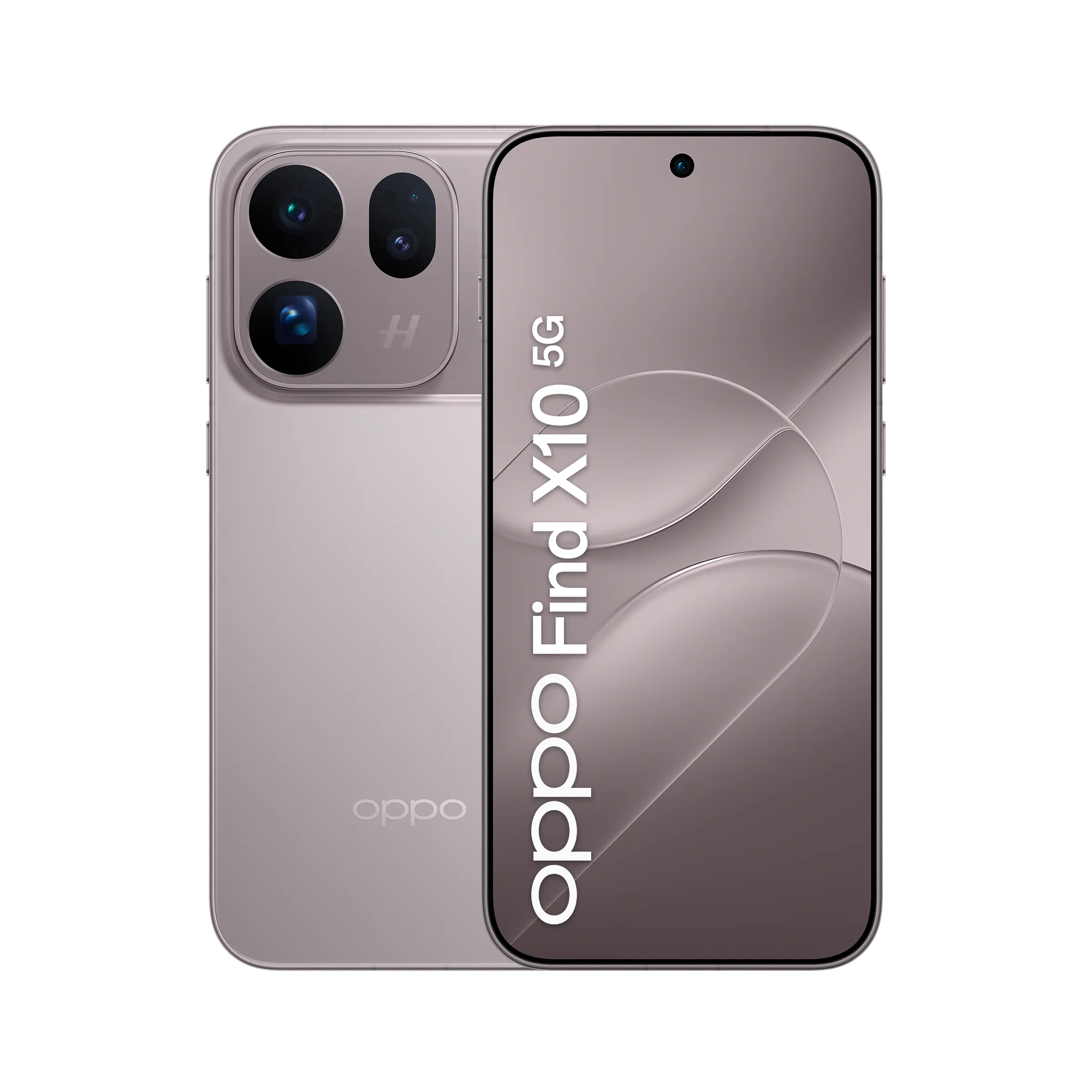 Design frontale e laterale di OPPO Find X10 Mist Grey