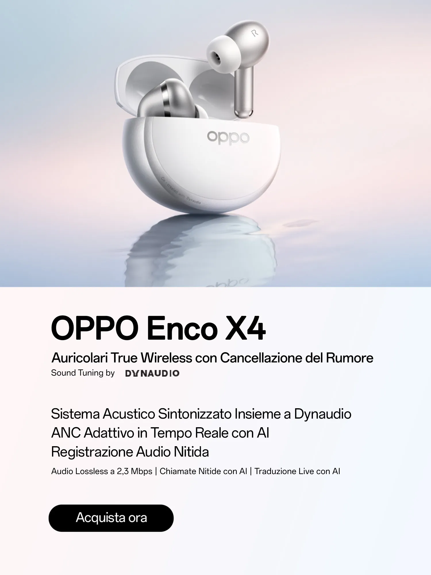 OPPO Enco X4 auricolari true wireless con cancellazione del rumore, sintonizzati da Dynaudio